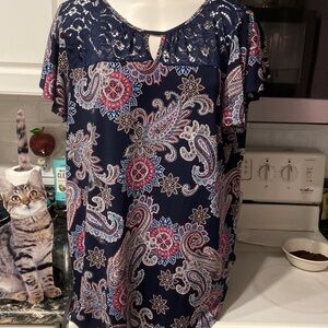 U womens S/S casual short sleeve stretch plus size top 2X